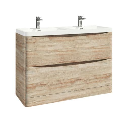 Harrison Bathrooms Bella 1200mm Bordolino Driftwood Oak Basin Unit With Basin
