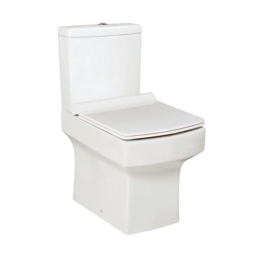 Harrison Bathrooms Denza Open Back Close Coupled Pan, Cistern & Wrap Over Soft Close Seat