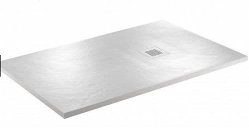 JT Softstone 1600 x 800 White Slate Effect Shower Tray