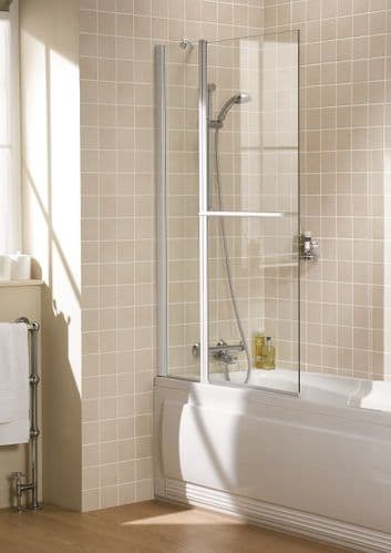Lakes Classic Square 2 Panel Bath Screen with Towel Rail