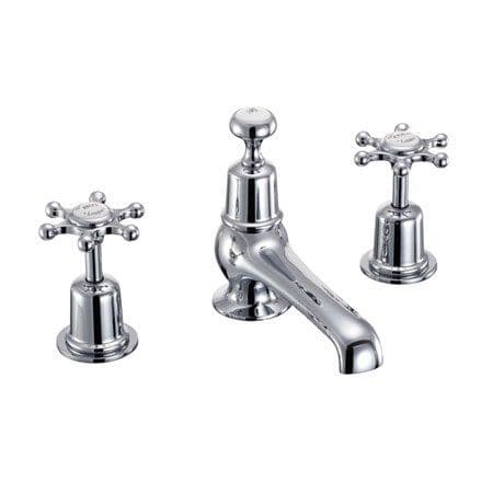 Burlington Anglesey Thermostatic 3 Hole Basin Mixer With Pop Up Waste