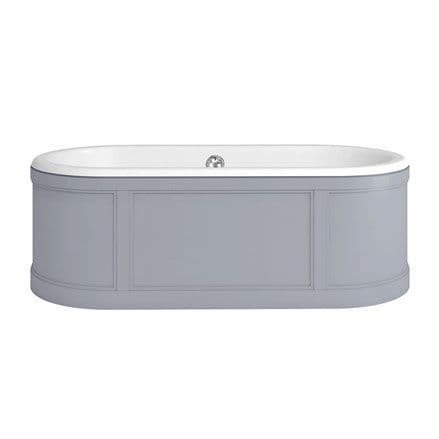 Burlington London Freestanding Bath With Curved Surround - Classic Grey