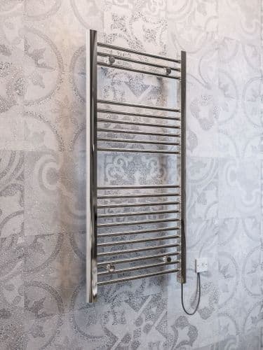 Eastbrook Bathrooms Biava Electric Chrome 1100mm x 500mm Towel Radiator With Integrated On/Off