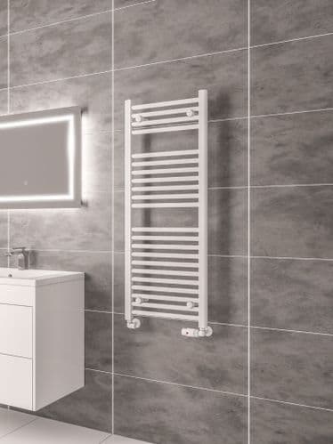 Eastbrook Bathrooms Biava Gloss White 1118mm Towel Radiator With Hidden Vent