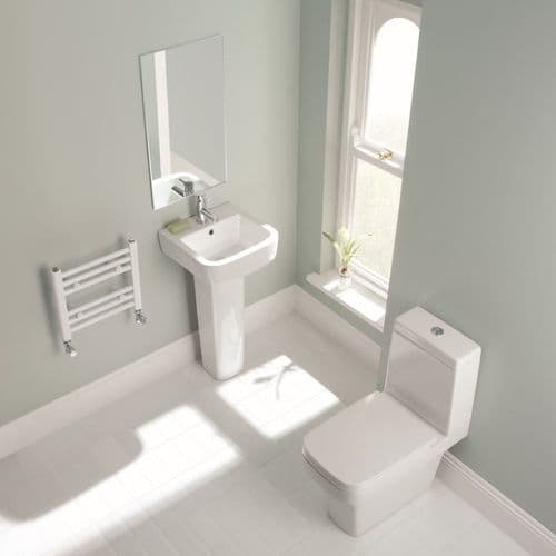 Eastbrook Bathrooms Biava Straight White 360mm x 400mm Towel Radiator