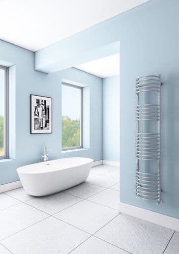 Eastbrook Bathrooms Mezzo Tondo Chrome 1600mm x 320mm Designer Towel Radiator