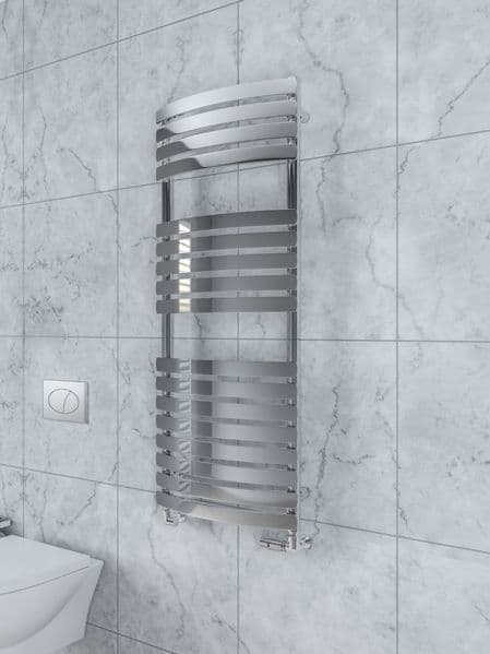 Eastbrook Bathrooms Staverton Tube On Tube Curved Chrome 1800mm Designer Towel Radiator
