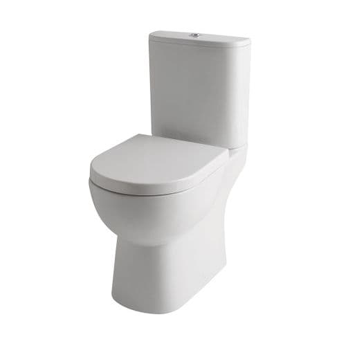 Eastbrook Farringdon Close Coupled Open Back Toilet Including Cistern and Wrap Over Seat