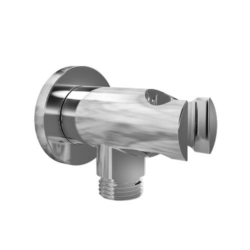 Eastbrook Round Outlet Elbow With Shower Holder Chrome