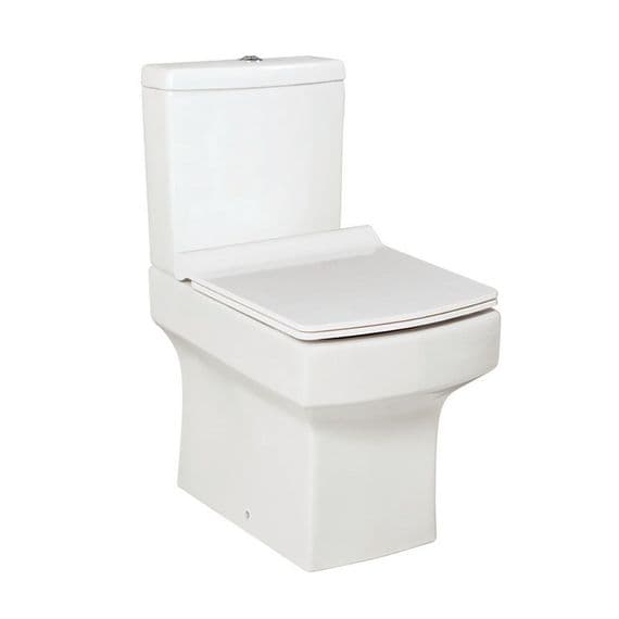 Harrison Bathrooms Denza Open Back Close Coupled Pan, Cistern & Slimline Soft Close Seat