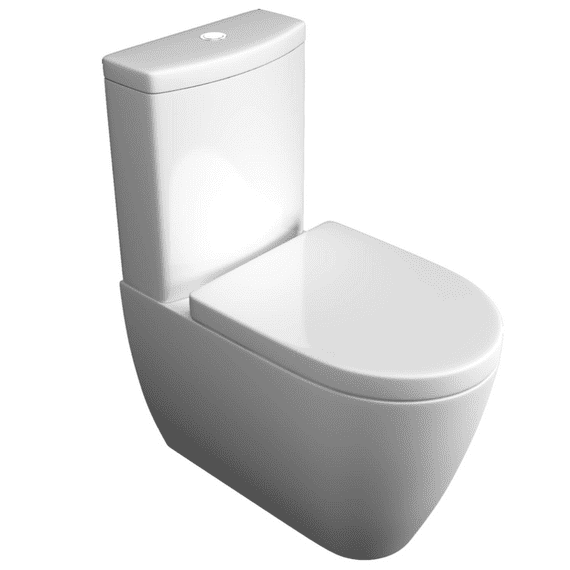 Kartell Genoa Close Coupled Closed Back Toilet and Soft Close Seat