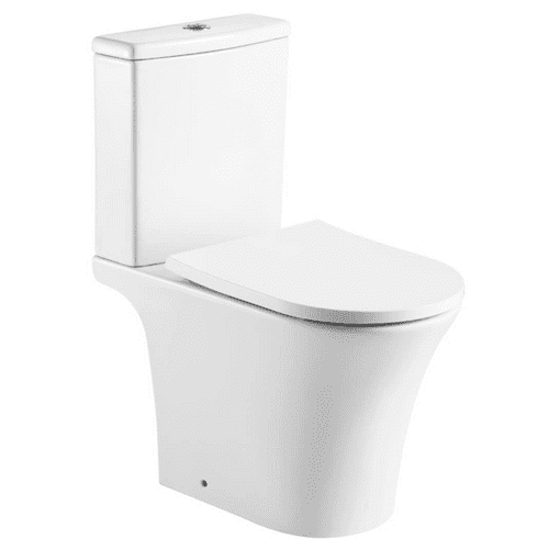 Kartell Kameo Rimless Close Coupled Open Back Toilet with Soft Close Seat