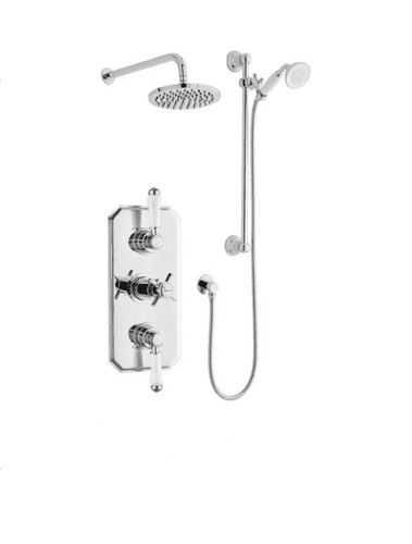 Kartell Klassique Traditional Concealed Shower with Slide Rail Kit and Overhead Drencher