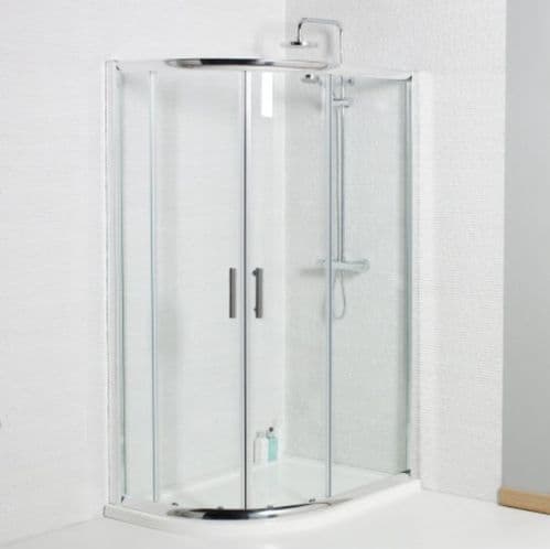 Kartell Koncept 1000mm x 800mm Offset Quadrant Double Door Shower Enclosure