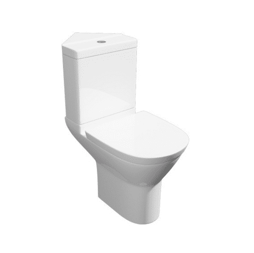 Kartell Project Round Close Coupled Corner Toilet with Soft Close Seat