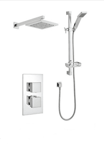 Kartell Pure Concealed Shower with Adjustable Slide Rail Kit and Fixed Overhead Drencher