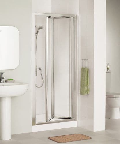 Lakes Classic Bi-Fold 800mm White Shower Door