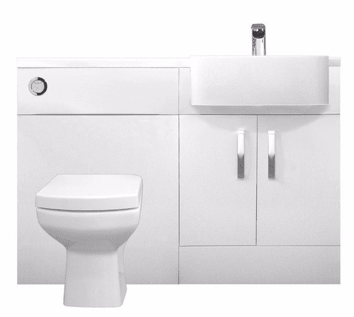 Tavistock Courier 1200mm Combination Unit Gloss White With Isocast Basin