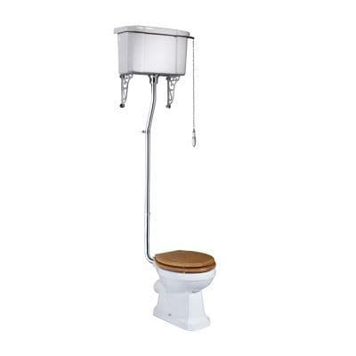 Tavistock Vitoria High Level WC Pan, Cistern & Chrome Downpipe