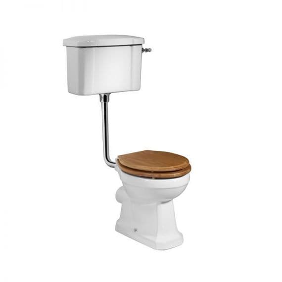 Tavistock Vitoria Low Level WC Pan, Cistern & Chrome Downpipe